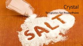  Presentation with salt - Beautiful theme featuring sodium - salt shaker backdrop and a gold colored foreground