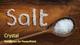  Presentation with salt - Slides having sodium - sea salt on wooden spoon background and a tawny brown colored foreground