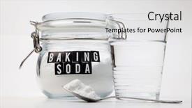  Presentation with baking soda - Theme with sodium - spoonful of baking soda background and a light gray colored foreground