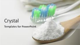  Presentation with baking soda - PPT layouts with sodium - toothbrush and baking soda background and a white colored foreground