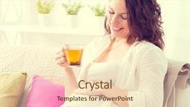  Presentation with maternity - Slides enhanced with sofa and drinking herbal background and a lemonade colored foreground