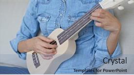  Presentation with ukulele - PPT theme enhanced with sofa and play with ukulele background and a teal colored foreground