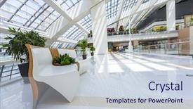  Presentation with mall - PPT layouts featuring sofa and shopping mall interior background and a lemonade colored foreground