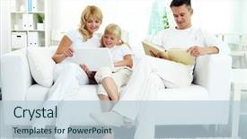  Presentation with free family - Slide deck with sofa and spending free background and a lemonade colored foreground