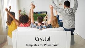  Presentation with alcoholic - Audience pleasing slides consisting of sofa and watching soccer backdrop and a light gray colored foreground