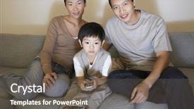  Presentation with television watching - Presentation theme consisting of  background and a  colored foreground