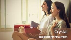  Presentation with youth - Colorful slide deck enhanced with sofa enjoying a movie backdrop and a tawny brown colored foreground