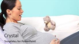  Presentation with trademark - Presentation theme enhanced with sofa experiencing her baby background and a lemonade colored foreground