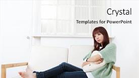  Presentation with long term care home - PPT theme consisting of sofa in home with lonely background and a white colored foreground