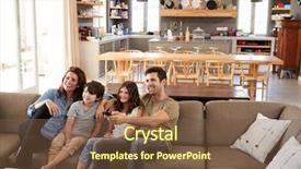  Presentation with television watching - Slides with sofa in open plan background and a tawny brown colored foreground