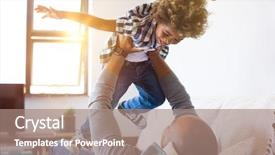  Presentation with black father - Beautiful PPT layouts featuring sofa little african son play backdrop and a coral colored foreground