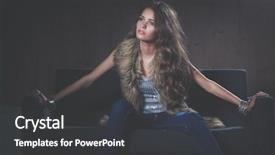  Presentation with strong black woman - Audience pleasing PPT theme consisting of sofa wearing a blue jeans backdrop and a dark gray colored foreground