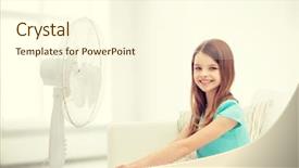  Presentation with wind weather - Beautiful presentation theme featuring sofa with big fan backdrop and a cream colored foreground