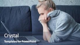  Presentation with hidden - Cool new theme with sofa with face hidden backdrop and a ocean colored foreground