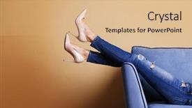  Presentation with shoes - Cool new PPT theme with sofa with stylish shoes backdrop and a lemonade colored foreground