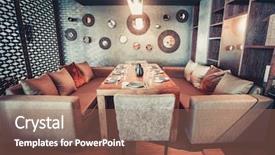  Presentation with modern color - Colorful PPT layouts enhanced with sofas private room vintage instagram backdrop and a coral colored foreground
