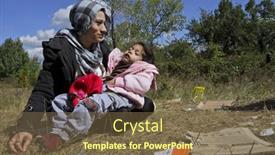  Presentation with refugee - Cool new slide set with sofia-bulgaria-20-september-2013 backdrop and a tawny brown colored foreground