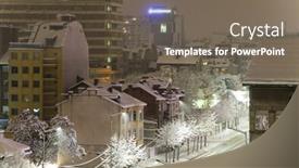  Presentation with snow - PPT theme enhanced with sofia-bulgaria-winter-snow-sityscape background and a tawny brown colored foreground