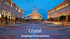  Presentation with city - Theme enhanced with sofia capital of bulgaria background and a ocean colored foreground