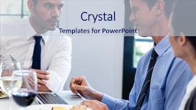  Presentation with lunch - Slides enhanced with sofisticated food - businessmen discussing during a business background and a lemonade colored foreground