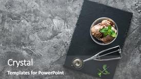  Presentation with chocolate ice cream - Amazing presentation design having sofisticated food - chocolate ice cream served backdrop and a gray colored foreground