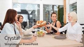  Presentation with passing the baton - Amazing slide deck having sofisticated food - friend passing basket filled backdrop and a soft green colored foreground