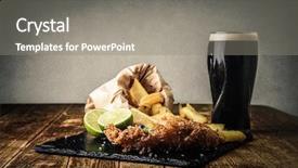  Presentation with food fish - Cool new PPT theme with sofisticated food - tasty fish backdrop and a gray colored foreground