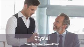  Presentation with food order - Slide deck with sofisticated food - waiter taking the order background and a gray colored foreground