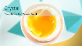  Presentation with egg - Audience pleasing theme consisting of soft-boiled-egg-top-view backdrop and a cool aqua colored foreground