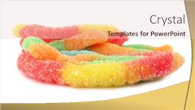  Presentation with worm - Cool new presentation theme with soft-candies-worm-shaped backdrop and a lemonade colored foreground