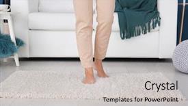  Presentation with carpet - Amazing slides having soft carpet at home backdrop and a light gray colored foreground