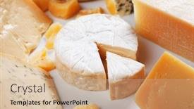  Presentation with camembert - Colorful slide set enhanced with soft-cheese-brie-or-camembert backdrop and a coral colored foreground