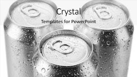  Presentation with beer - Beautiful PPT theme featuring soft drink cans - aluminum beer can isolated backdrop and a light gray colored foreground