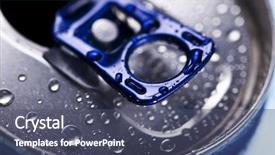  Presentation with beverage - PPT layouts consisting of soft drink cans - aluminum beverage can tin background and a ocean colored foreground