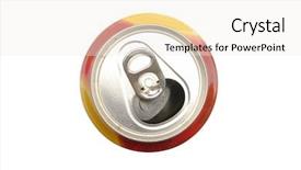  Presentation with beer - Presentation having soft drink cans - empty aluminum beer can shot background and a  colored foreground