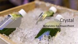  Presentation with beverage - Colorful PPT theme enhanced with soft drink cans - iced beverage in wood box backdrop and a  colored foreground