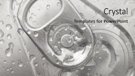  Presentation with soft drink - Presentation theme having soft drink cans - top of an unopened can background and a light gray colored foreground