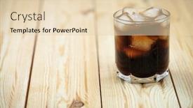  Presentation with soft drink - Presentation theme with soft drink on a wooden background background and a lemonade colored foreground