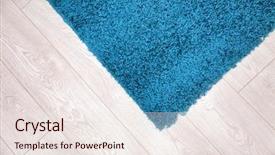  Presentation with floor care and cleaning services - Colorful PPT layouts enhanced with soft edge - beautiful blue carpet on wooden backdrop and a sky blue colored foreground