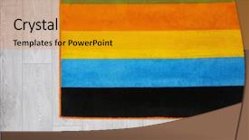  Presentation with carpet - Presentation theme featuring soft edge - beautiful colorful carpet on wooden background and a  colored foreground