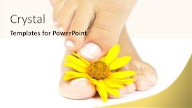  Presentation with feet - Presentation design featuring soft-female-feet-with-pedicure background and a lemonade colored foreground