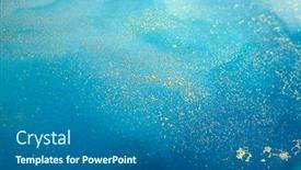  Presentation with blue marble - Colorful presentation enhanced with soft-focus-abstract-painting-background backdrop and a ocean colored foreground