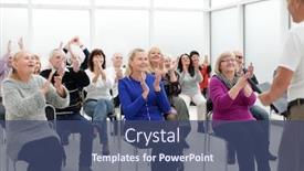  Presentation with old people help the people - Theme enhanced with soft-focus-at-old-people background and a ocean colored foreground