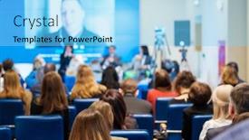  Presentation with anonymous - PPT theme enhanced with soft-focus-of-anonymous-entrepreneurs background and a light blue colored foreground