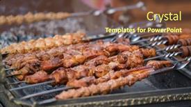  Presentation with soft oatmeal cookies - Theme featuring soft-focus-of-tasty-pork background and a tawny brown colored foreground