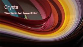  Presentation with abstract wave - Slides with soft-focuscolor-strip-wave-paper background and a tawny brown colored foreground