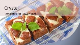  Presentation with gingerbread - Theme featuring soft gingerbread cake with cream cheese background and a soft green colored foreground