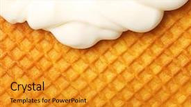  Presentation with ice cream - PPT layouts having soft ice cream over waffle background and a gold colored foreground