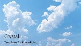  Presentation with horizon - Slide set consisting of soft light horizon - bright summer sky with clouds background and a light blue colored foreground