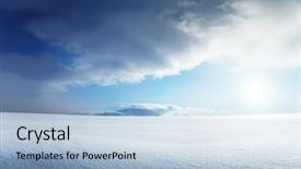  Presentation with airplane night sky cloud - Presentation theme enhanced with soft light horizon - field of snow and cloudy background and a light blue colored foreground